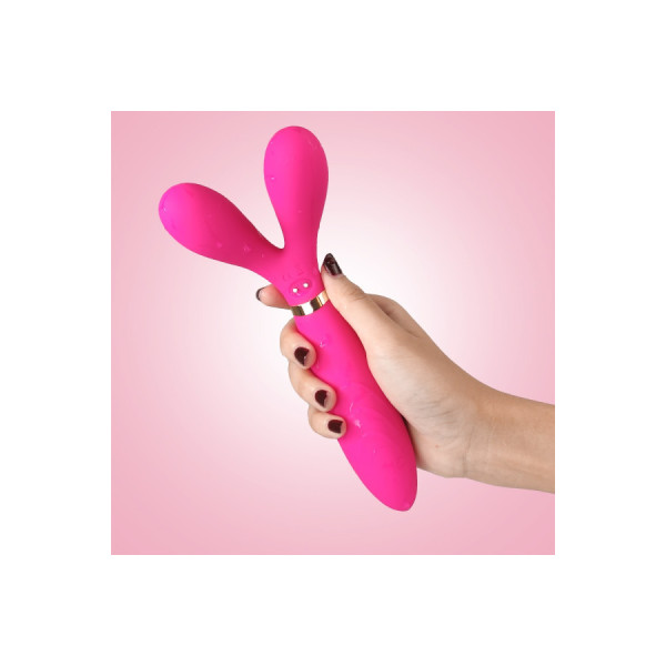 Vibromasseur Wand  rose en forme de Y avec 3 moteurs 